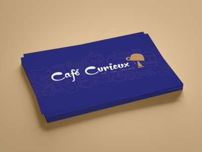 Café Curieux création flyer A5 couleur bleu